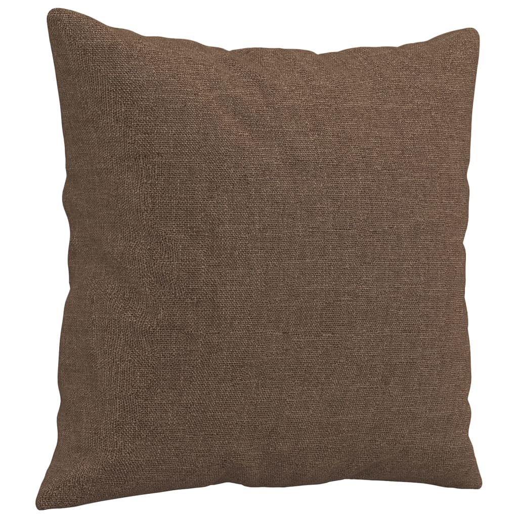 3-dijelni set sofa s jastucima smeđi od tkanine