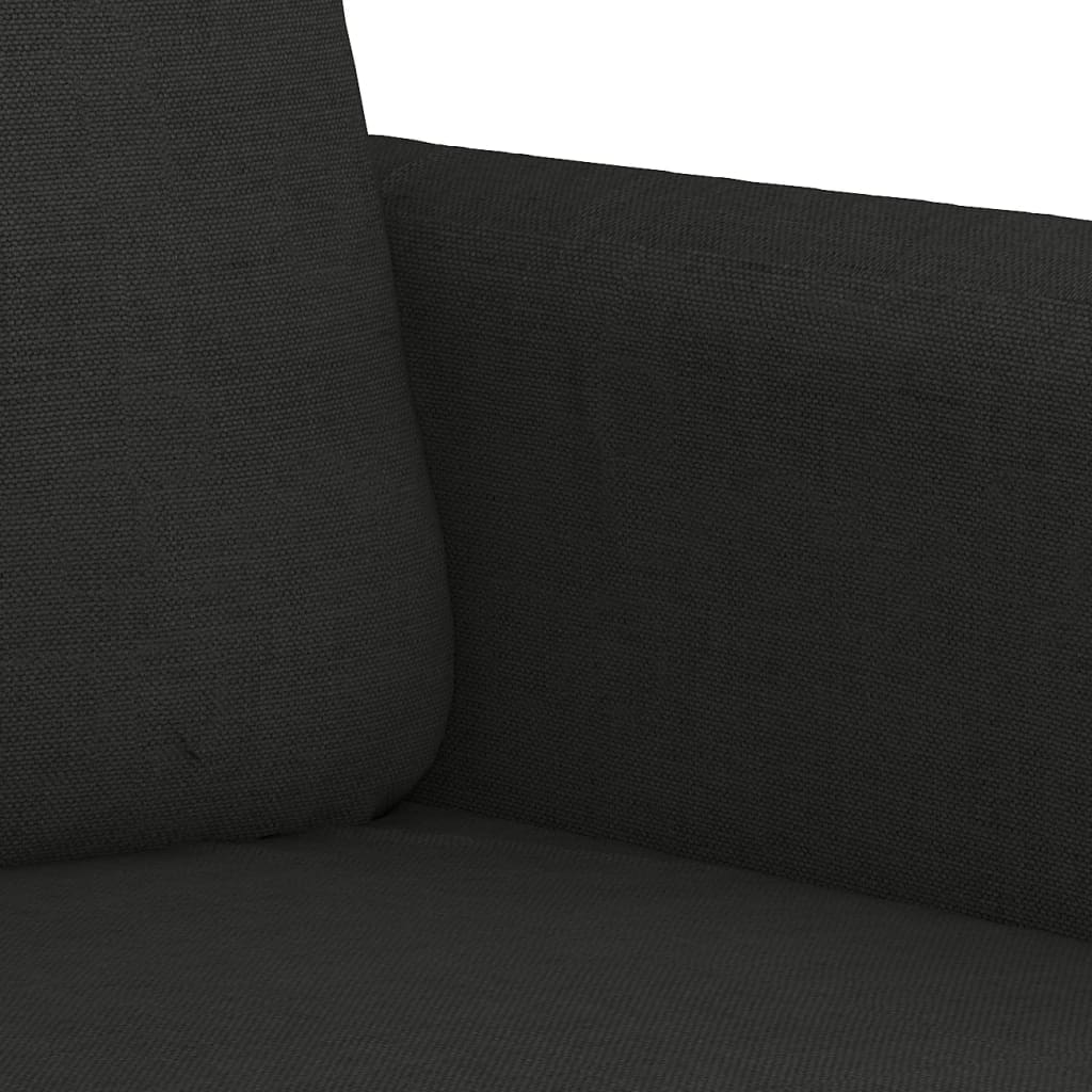 3-dijelni set sofa s jastucima crni od mikrovlakana