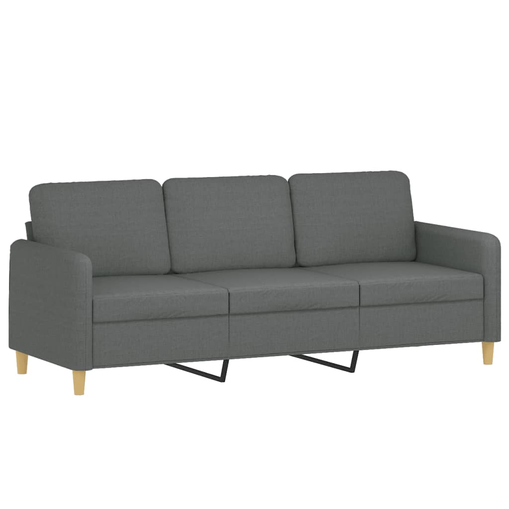 4-dijelni set sofa s jastucima tamnosivi od tkanine