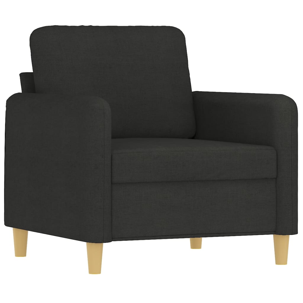 4-dijelni set sofa s jastucima crni od tkanine