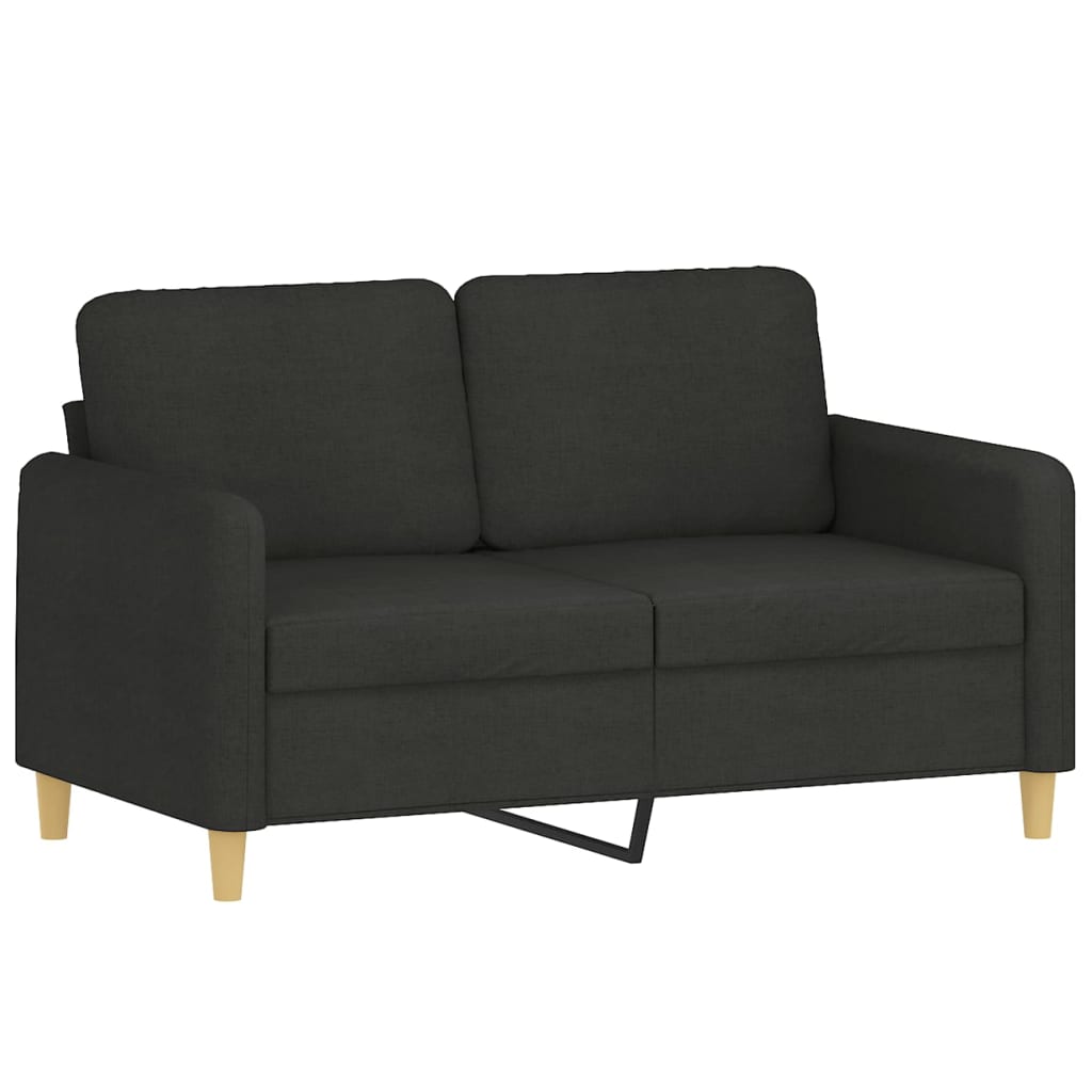 4-dijelni set sofa s jastucima crni od tkanine
