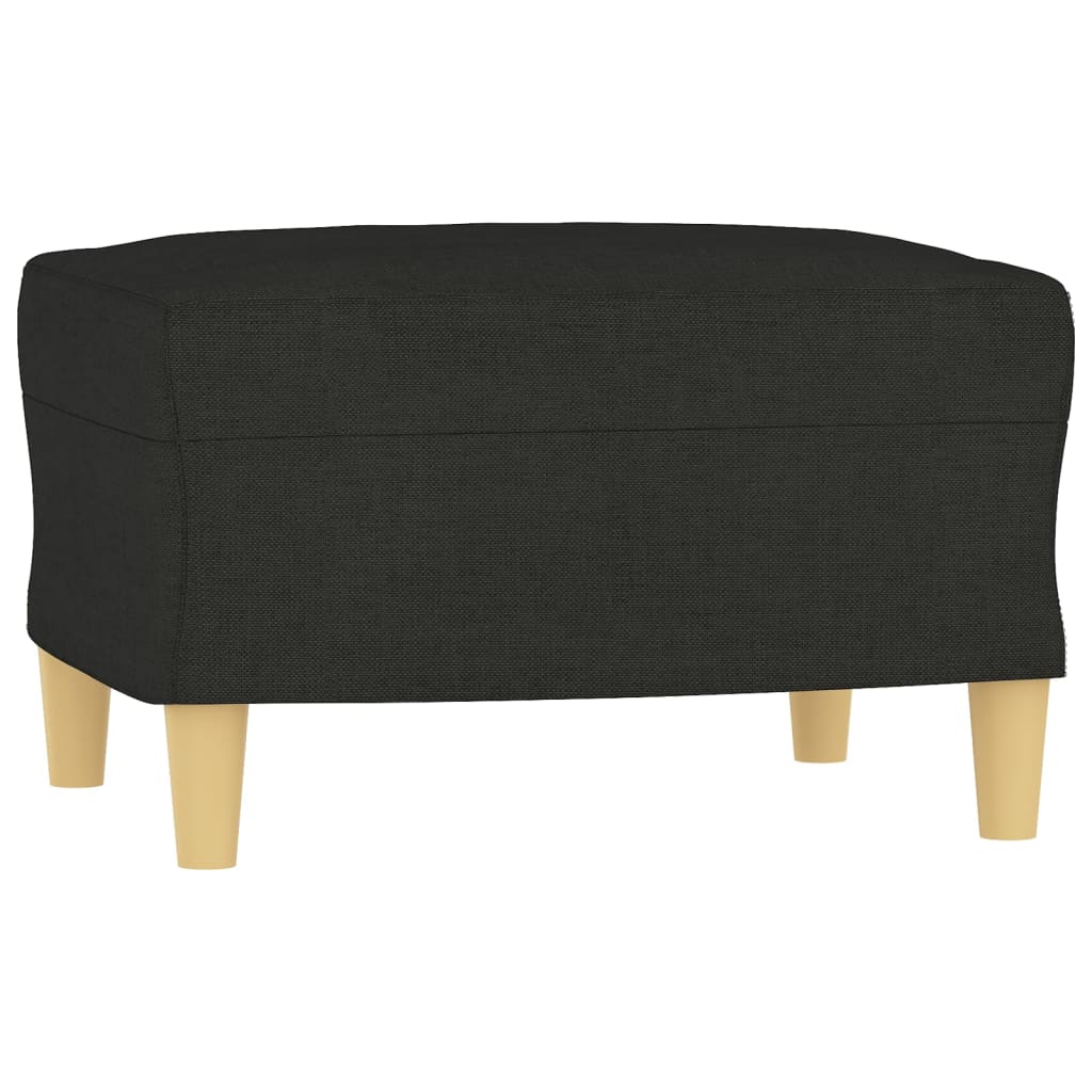 4-dijelni set sofa s jastucima crni od tkanine