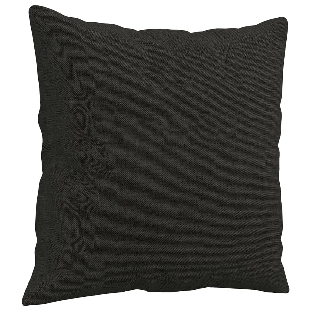4-dijelni set sofa s jastucima crni od tkanine