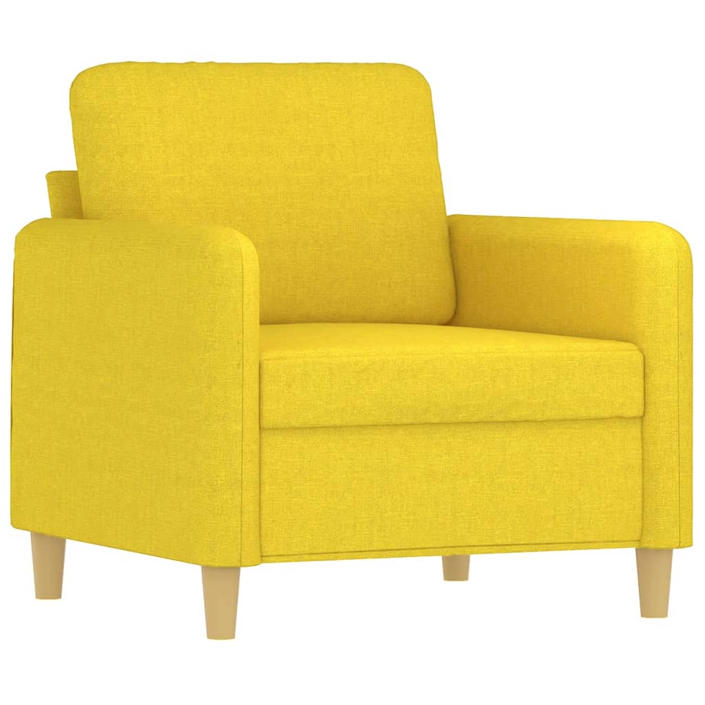 4-dijelni set sofa s jastucima svjetložuti od tkanine