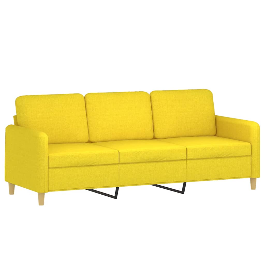 4-dijelni set sofa s jastucima svjetložuti od tkanine