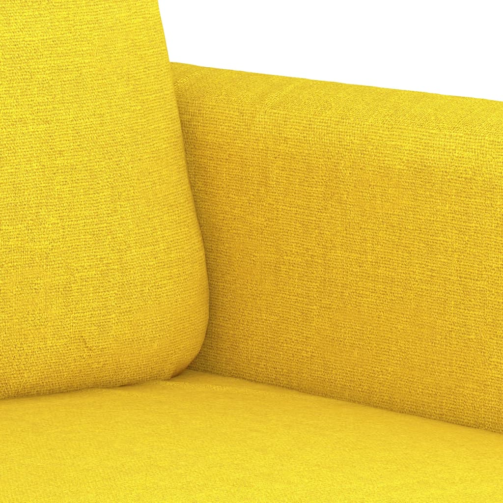 2-dijelni set sofa s jastucima svjetložuti od tkanine