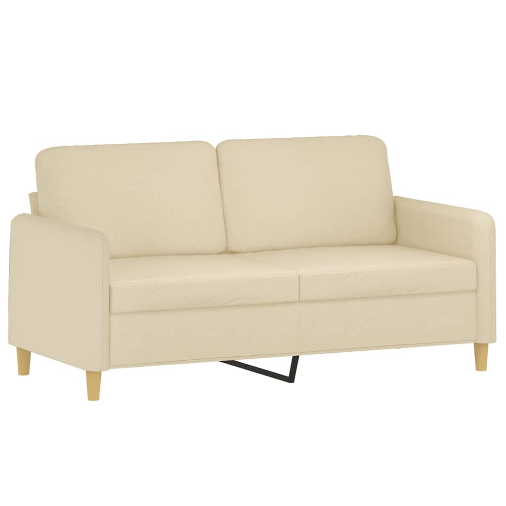 3-dijelni set sofa s jastucima krem od tkanine