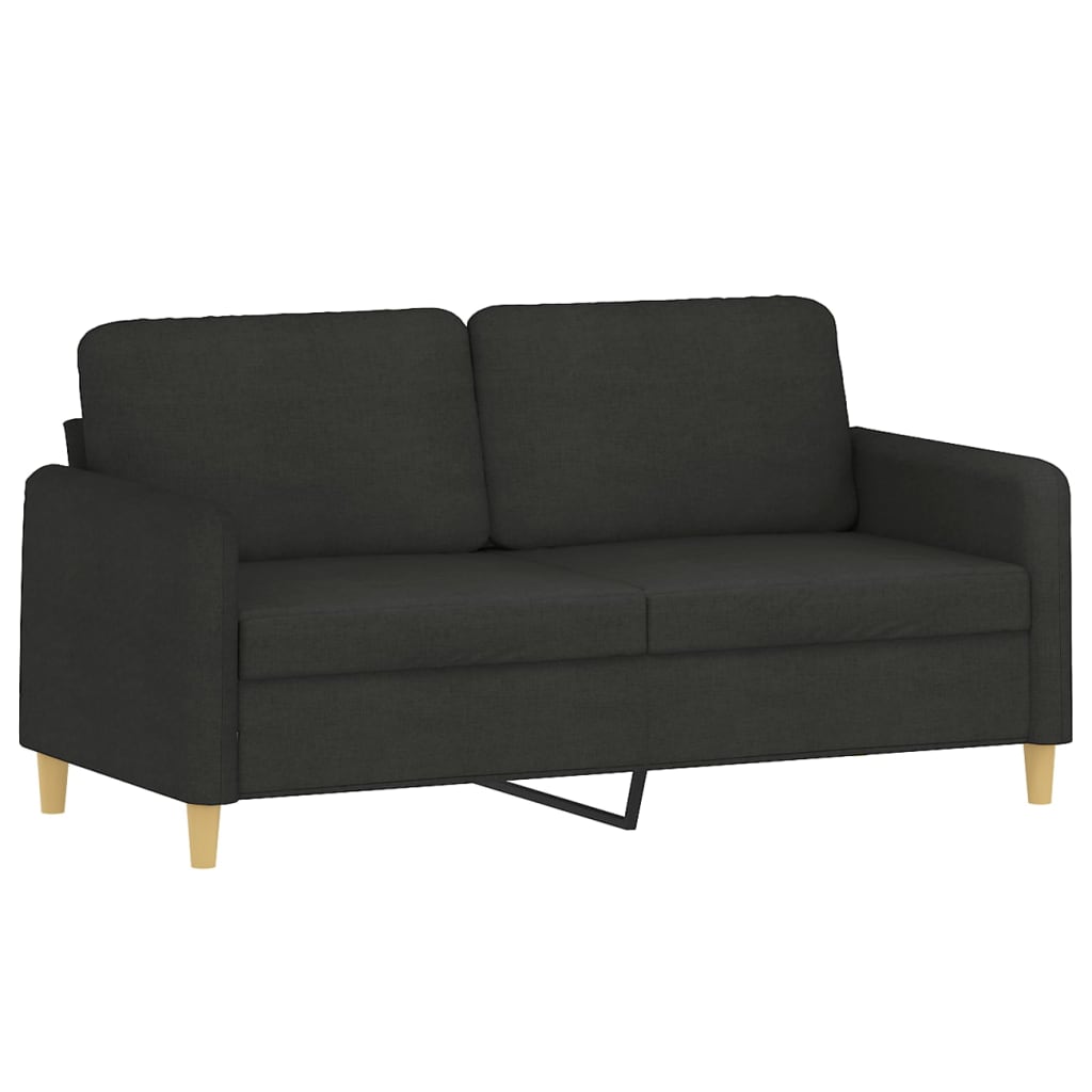 3-dijelni set sofa s jastucima crni od tkanine