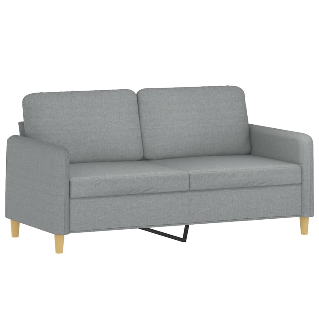 2-dijelni set sofa s jastucima svjetlosivi od tkanine