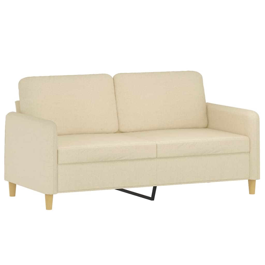 2-dijelni set sofa s jastucima krem od tkanine