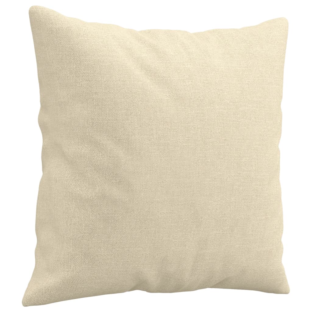 2-dijelni set sofa s jastucima krem od tkanine