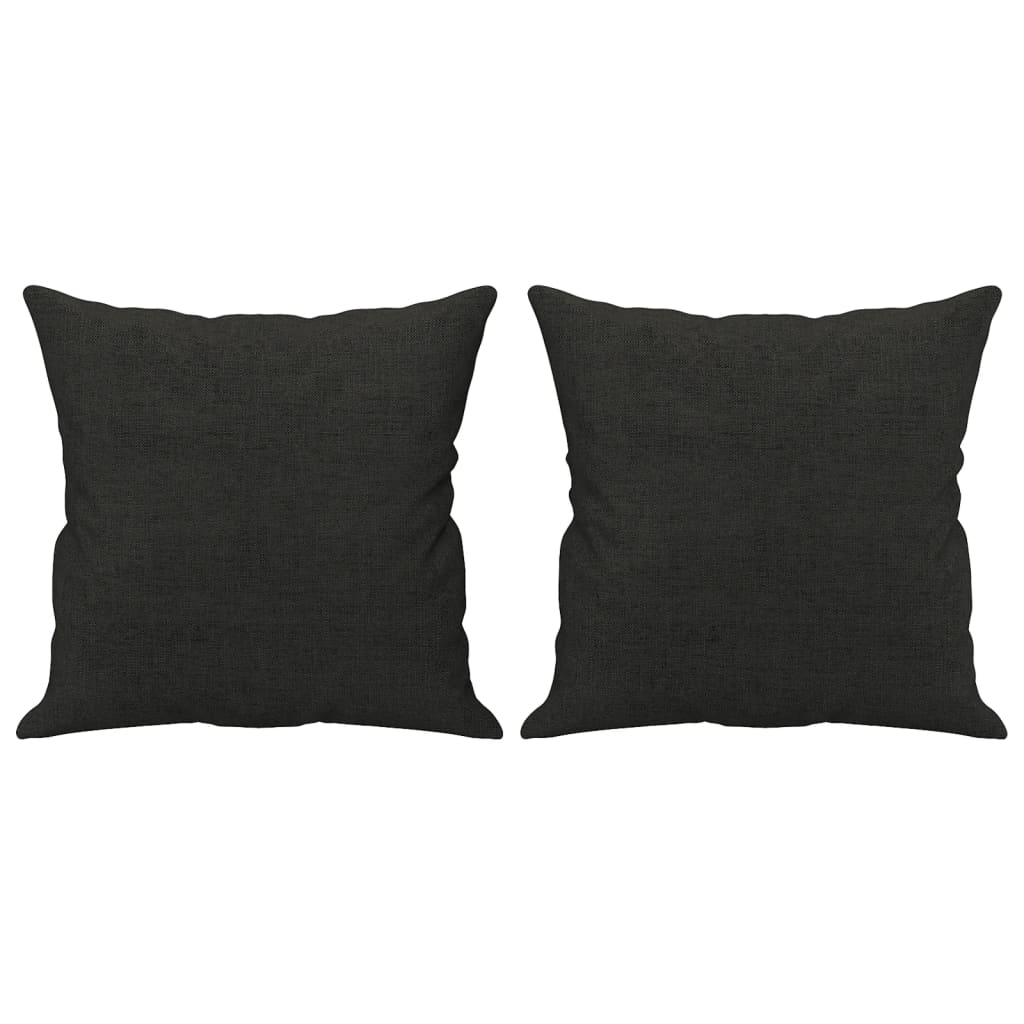 2-dijelni set sofa s jastucima crni od tkanine