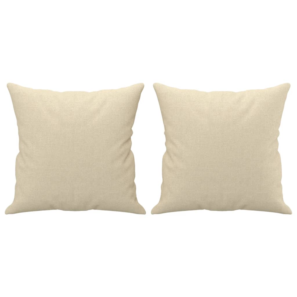 3-dijelni set sofa s jastucima krem od mikrovlakana