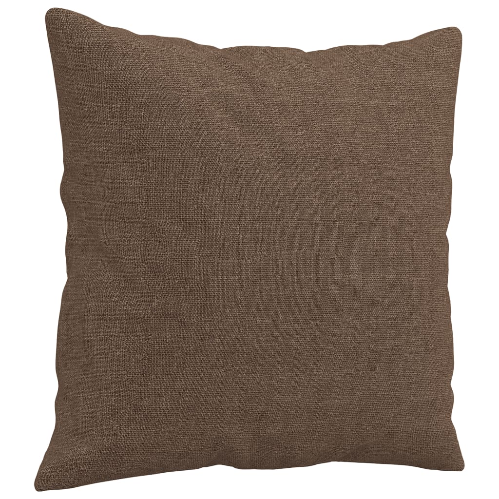 3-dijelni set sofa s jastucima smeđi od tkanine