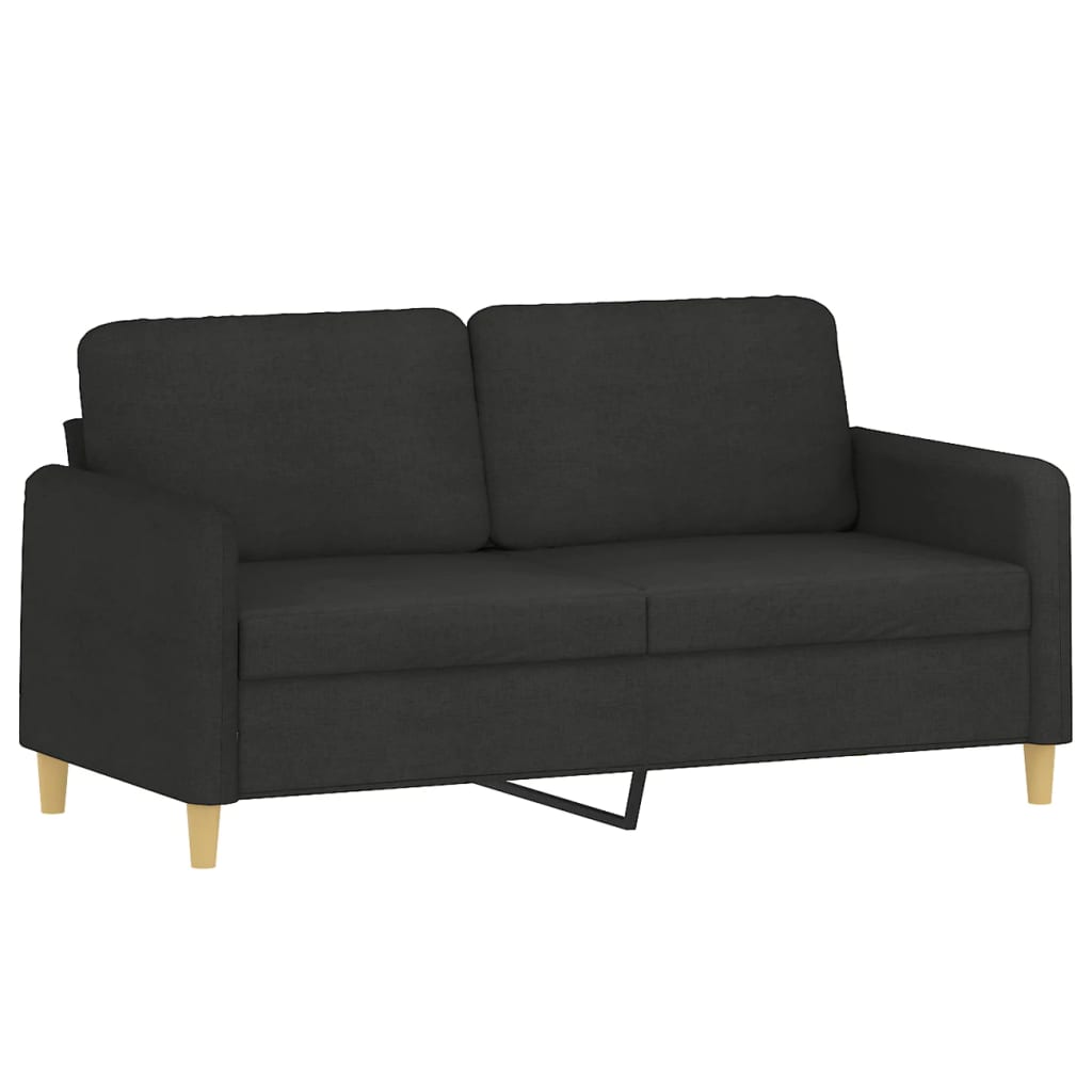 3-dijelni set sofa s jastucima crni od mikrovlakana