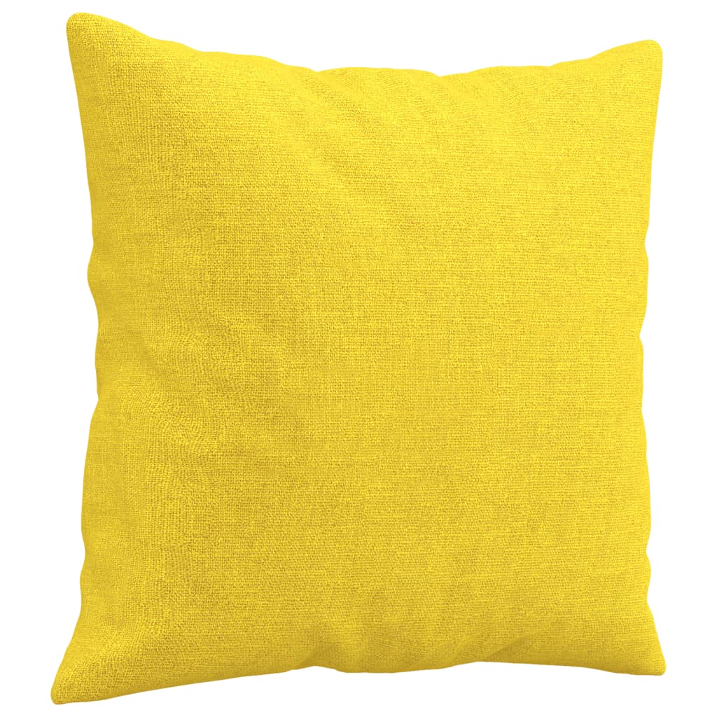 3-dijelni set sofa s jastucima svjetložuti od tkanine
