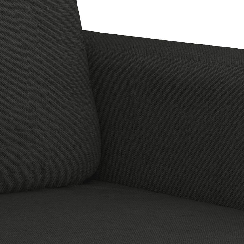 2-dijelni set sofa s jastucima crni od tkanine