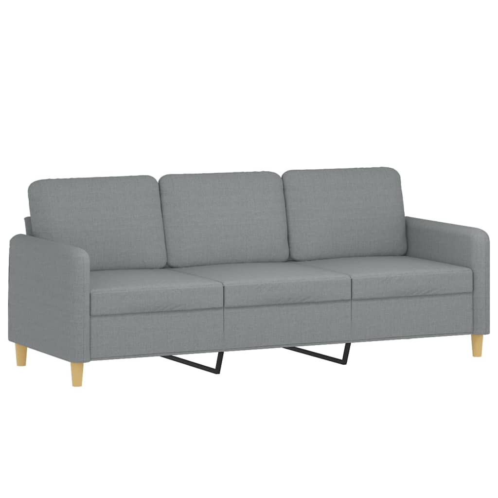 2-dijelni set sofa s jastucima svjetlosivi od tkanine