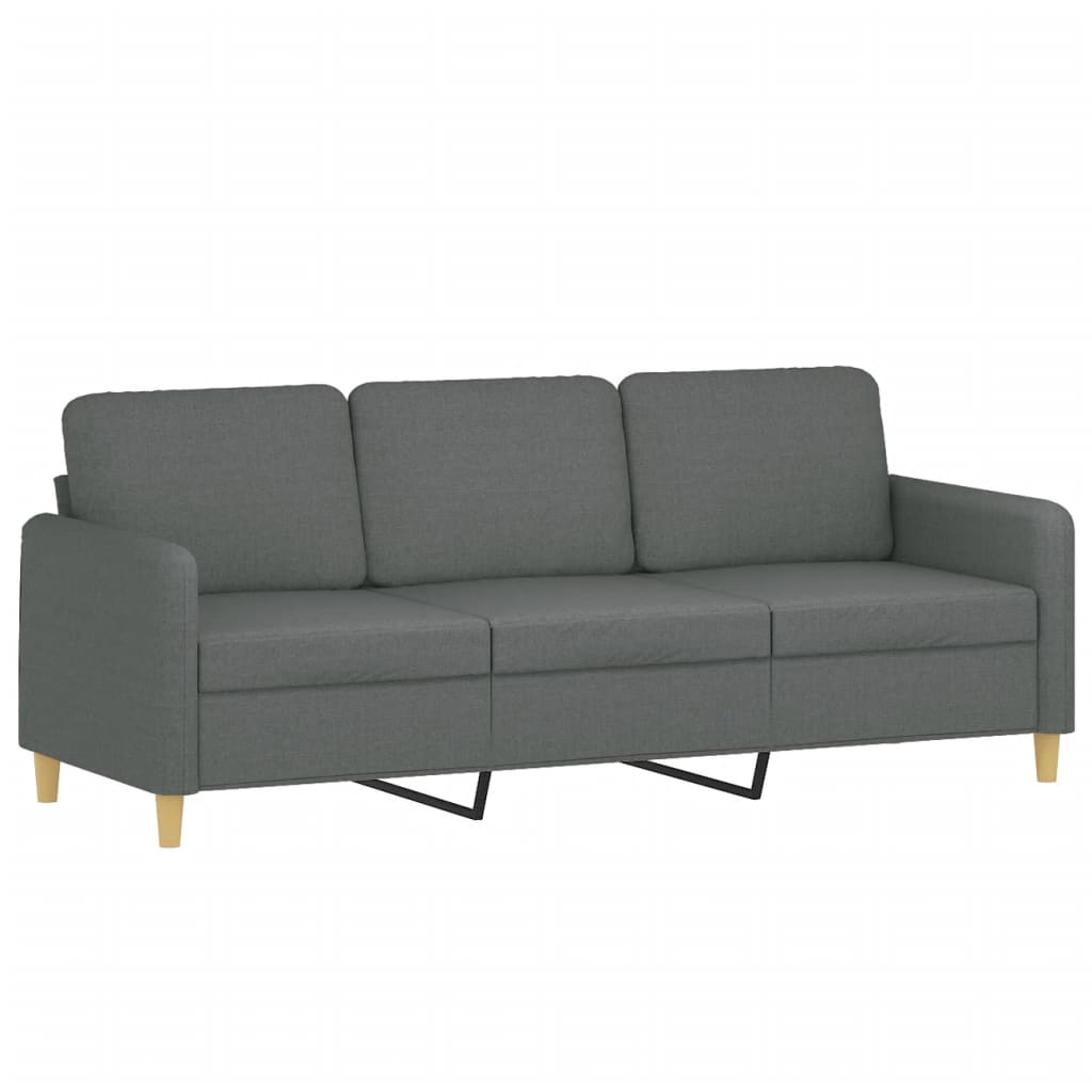 2-dijelni set sofa s jastucima tamnosivi od tkanine