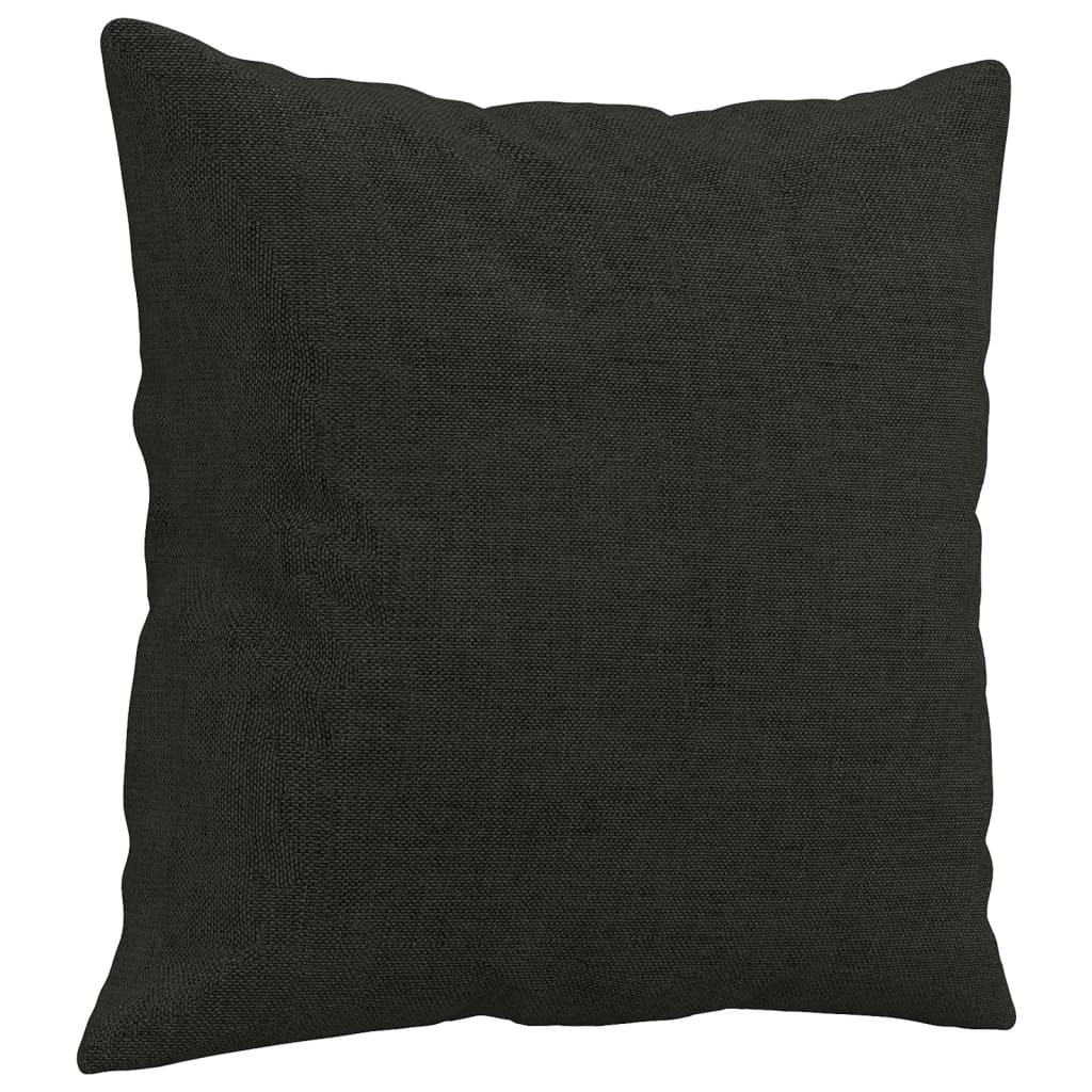 2-dijelni set sofa s jastucima crni od tkanine