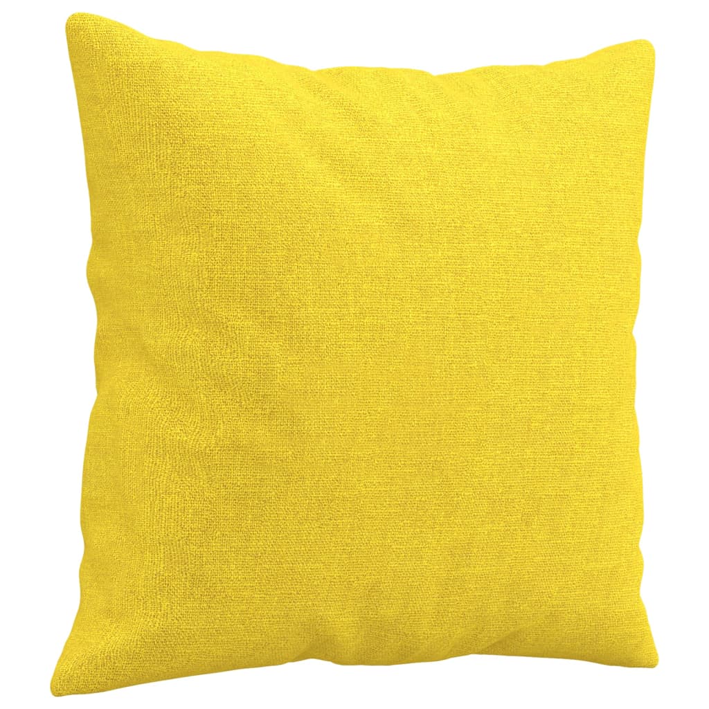 3-dijelni set sofa s jastucima svjetložuti od tkanine