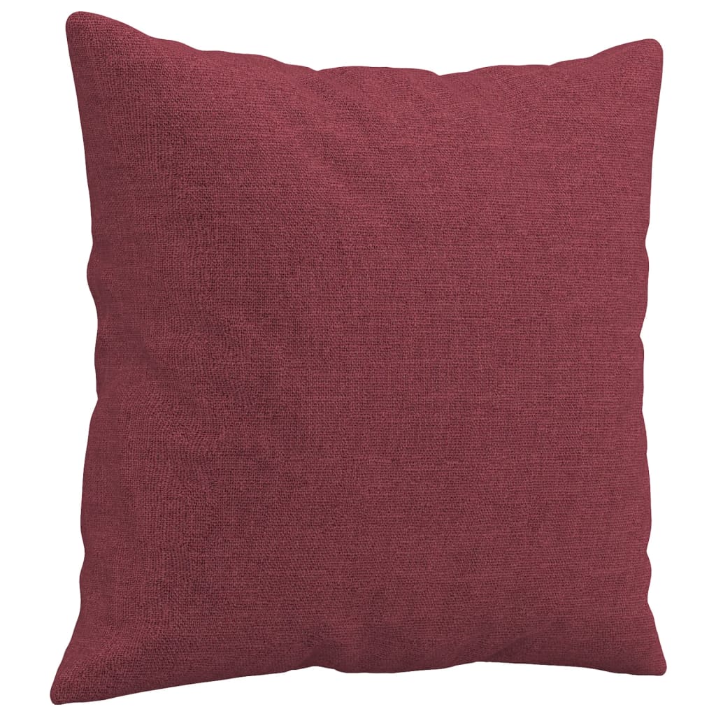 3-dijelni set sofa s jastucima crvena boja vina od tkanine