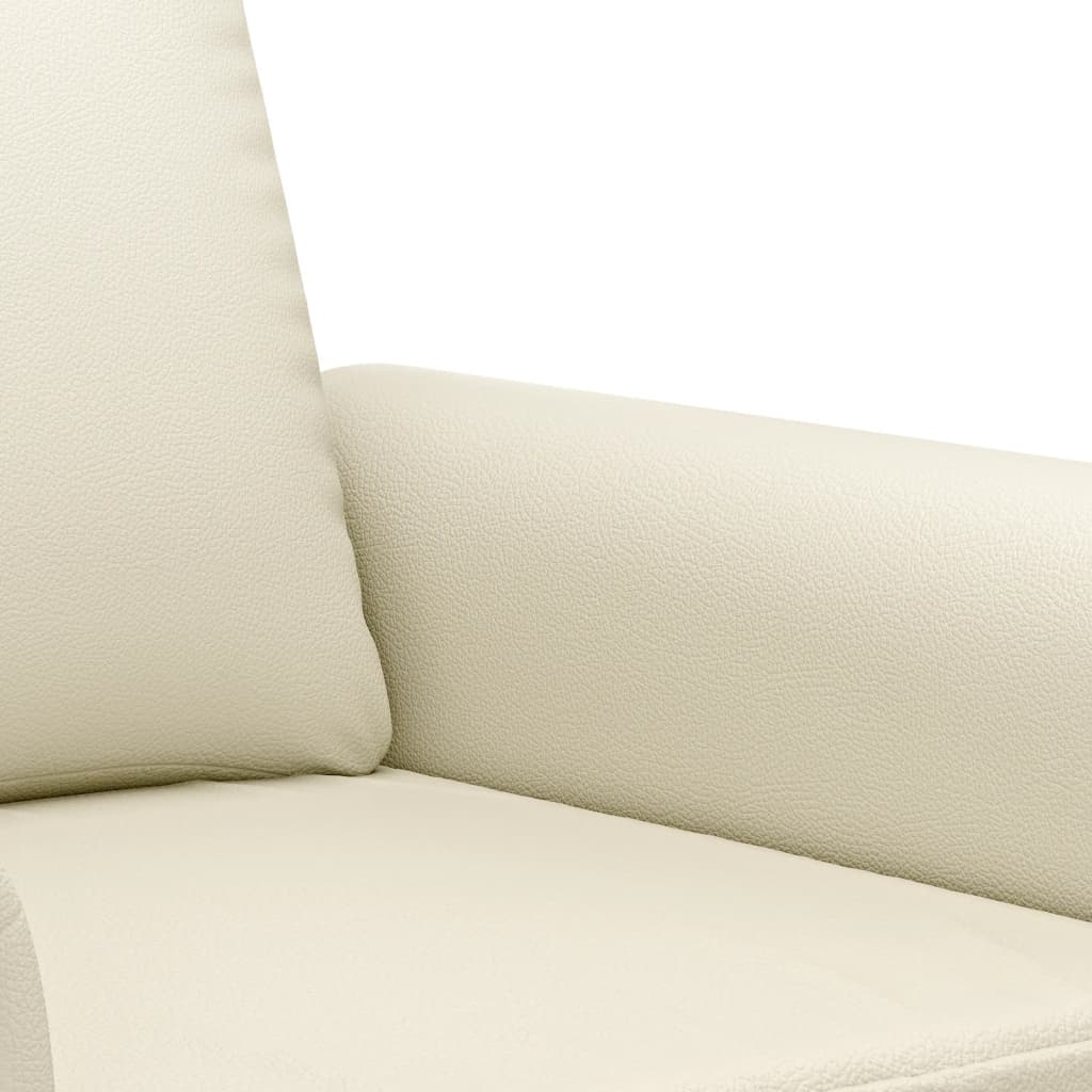2-dijelni set sofa s jastucima krem od umjetne kože