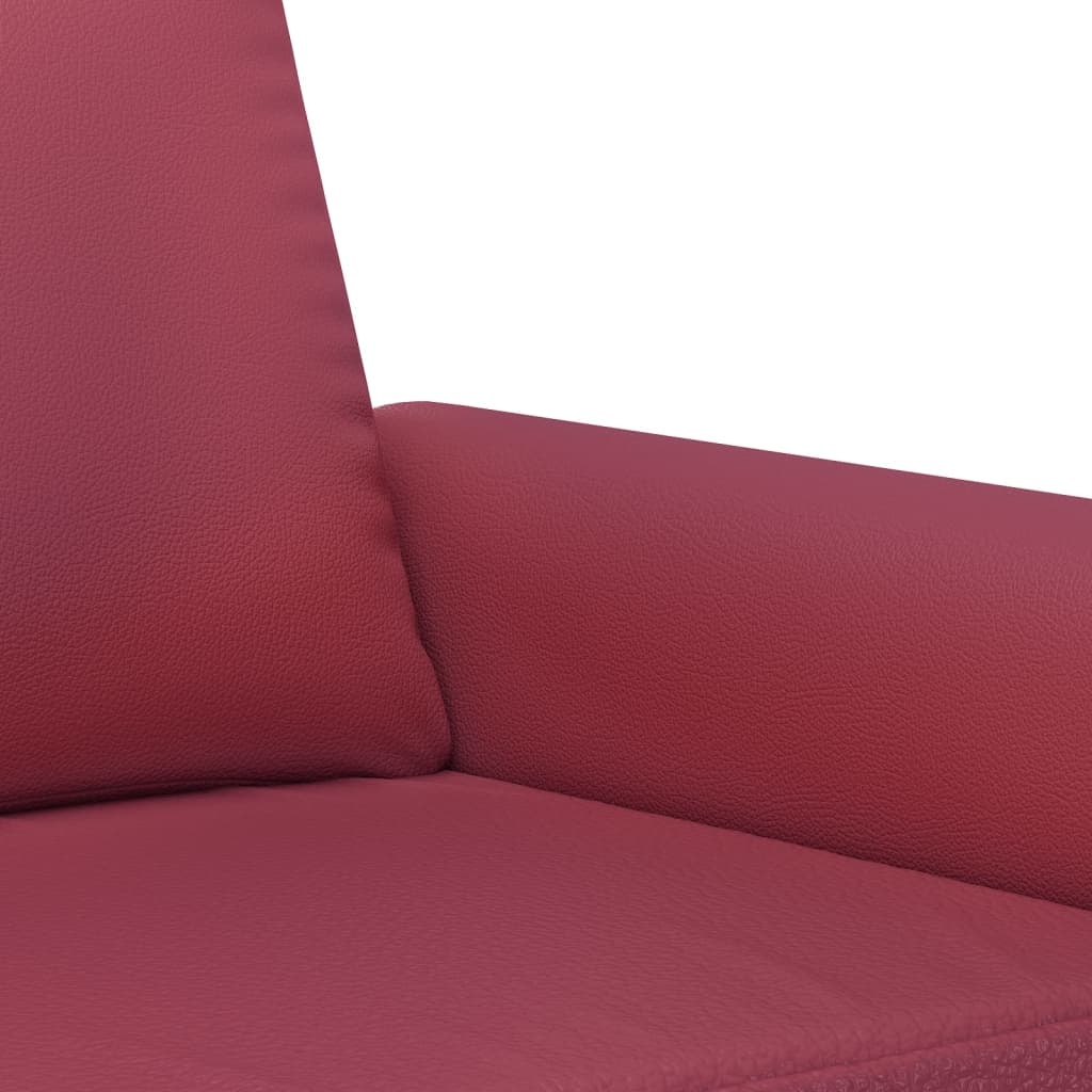 2-dijelni set sofa s jastucima boja vina od umjetne kože