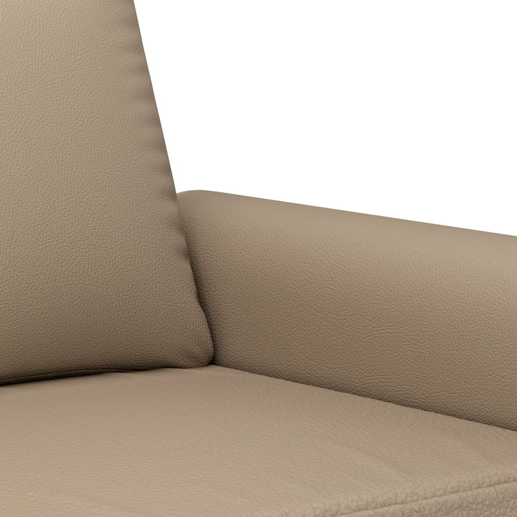 3-dijelni set sofa s jastucima boja cappuccina od umjetne kože