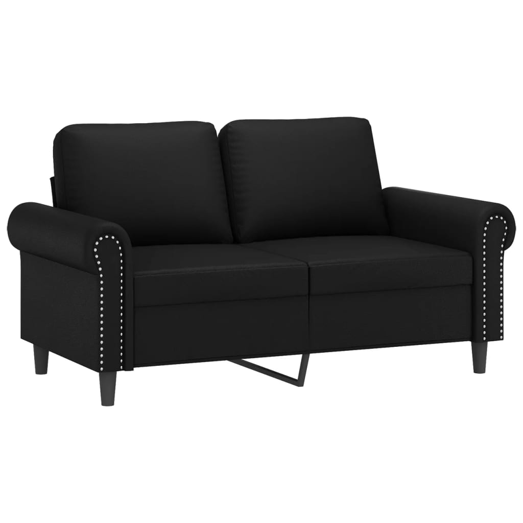 3-dijelni set sofa s jastucima crna od umjetne kože