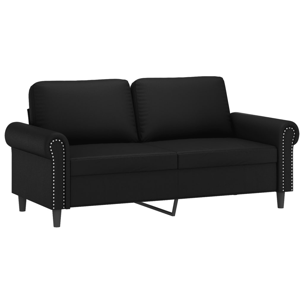 3-dijelni set sofa s jastucima crna od umjetne kože