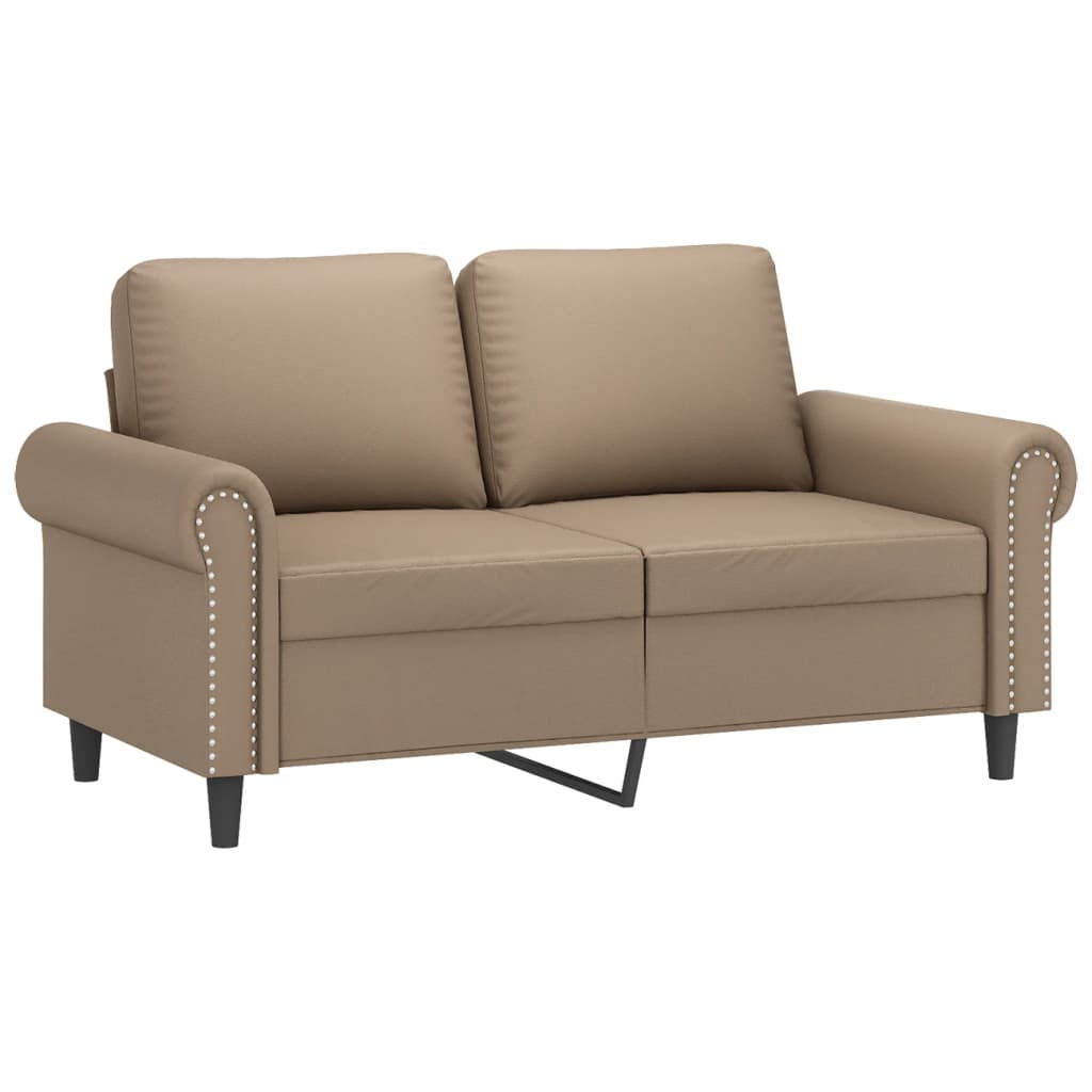 3-dijelni set sofa s jastucima boja cappuccina od umjetne kože