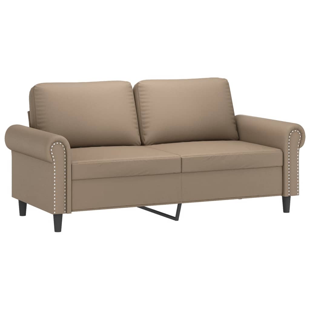 3-dijelni set sofa s jastucima boja cappuccina od umjetne kože
