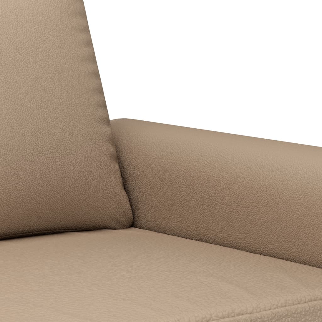3-dijelni set sofa s jastucima boja cappuccina od umjetne kože