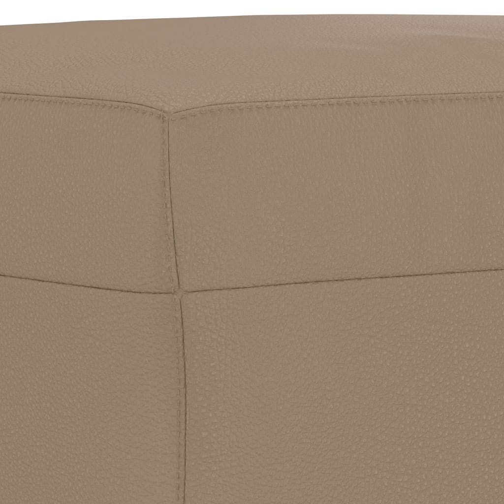 3-dijelni set sofa s jastucima boja cappuccina od umjetne kože
