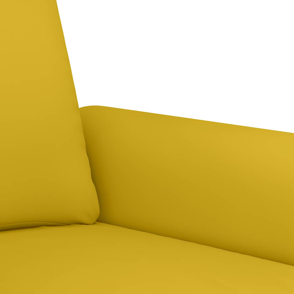 3-dijelni set sofa s jastucima žuti baršunasti