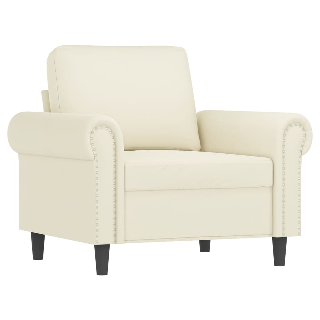 3-dijelni set sofa s jastucima krem baršunasti
