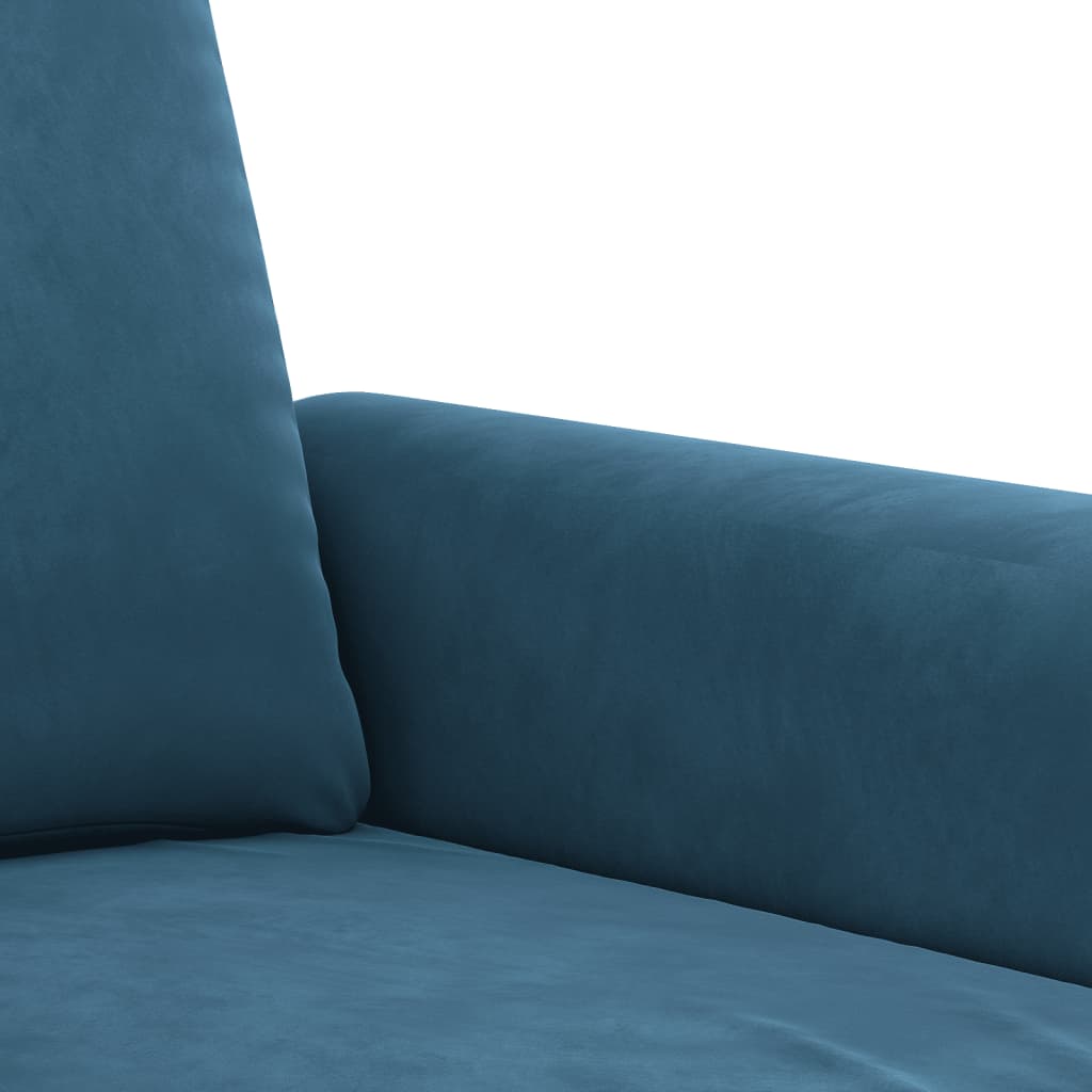 3-dijelni set sofa s jastucima plavi baršunasti
