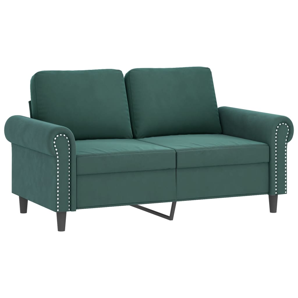4-dijelni set sofa s jastucima tamnozeleni baršunasti