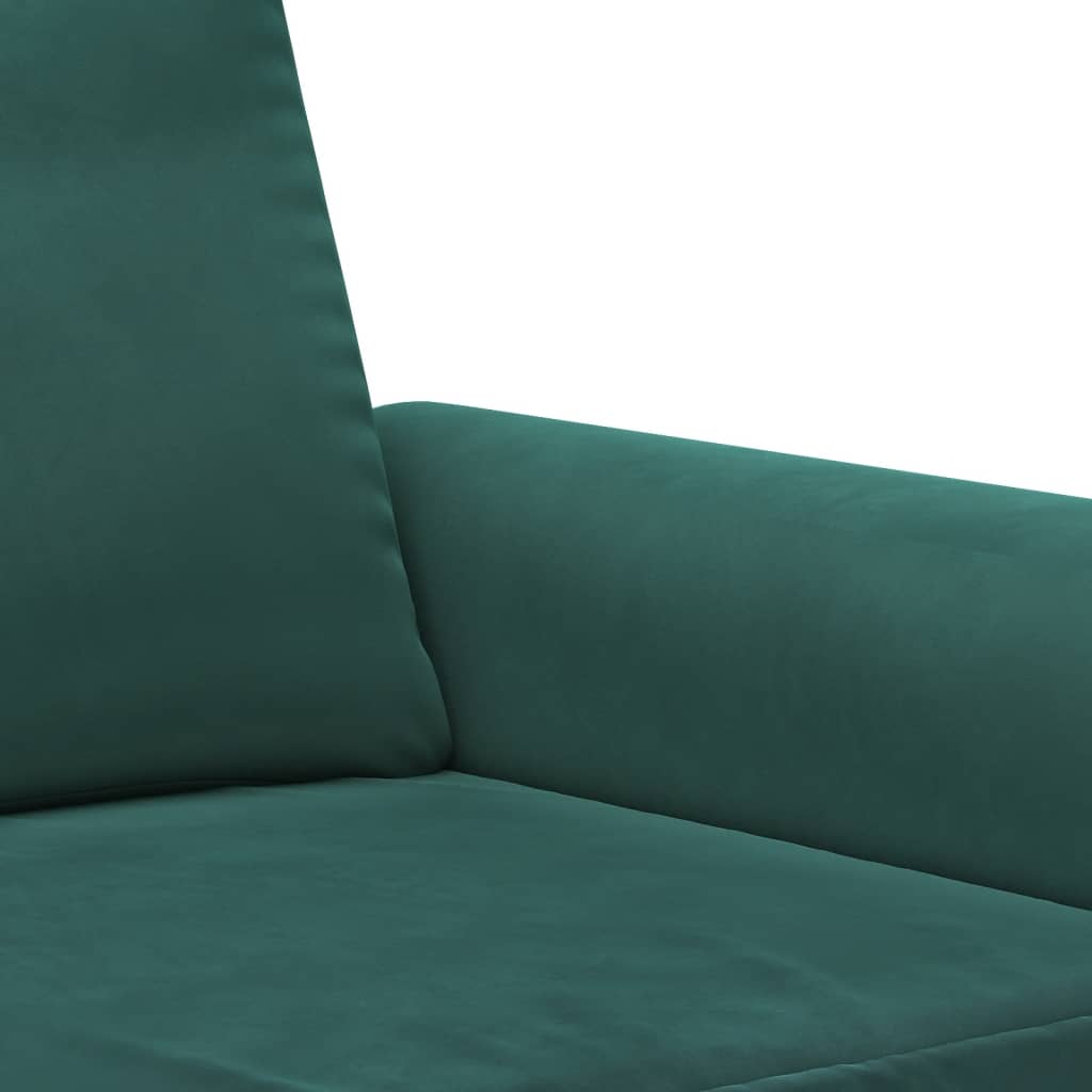 4-dijelni set sofa s jastucima tamnozeleni baršunasti