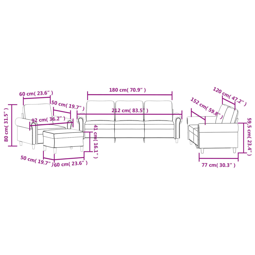 4-dijelni set sofa s jastucima tamnozeleni baršunasti