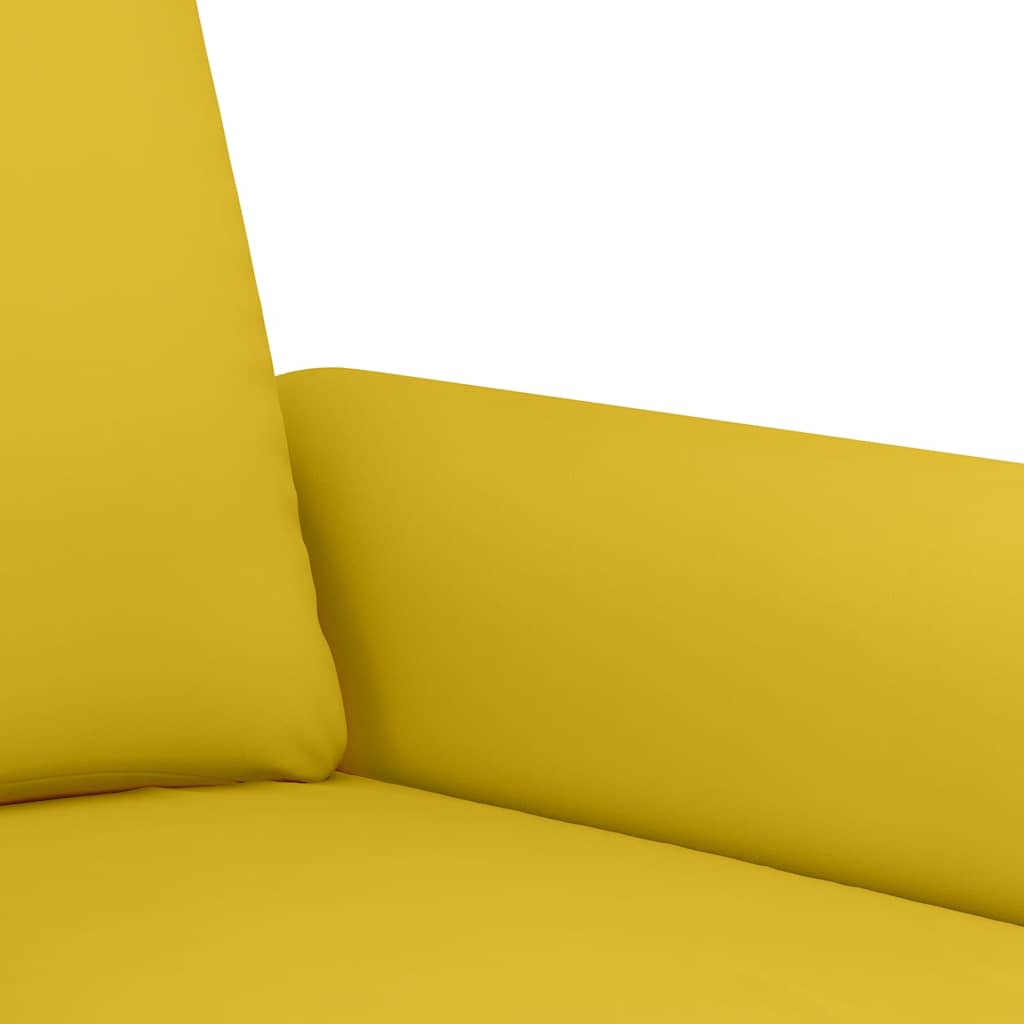4-dijelni set sofa s jastucima žuti baršunasti