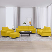 4-dijelni set sofa s jastucima žuti baršunasti Žuta