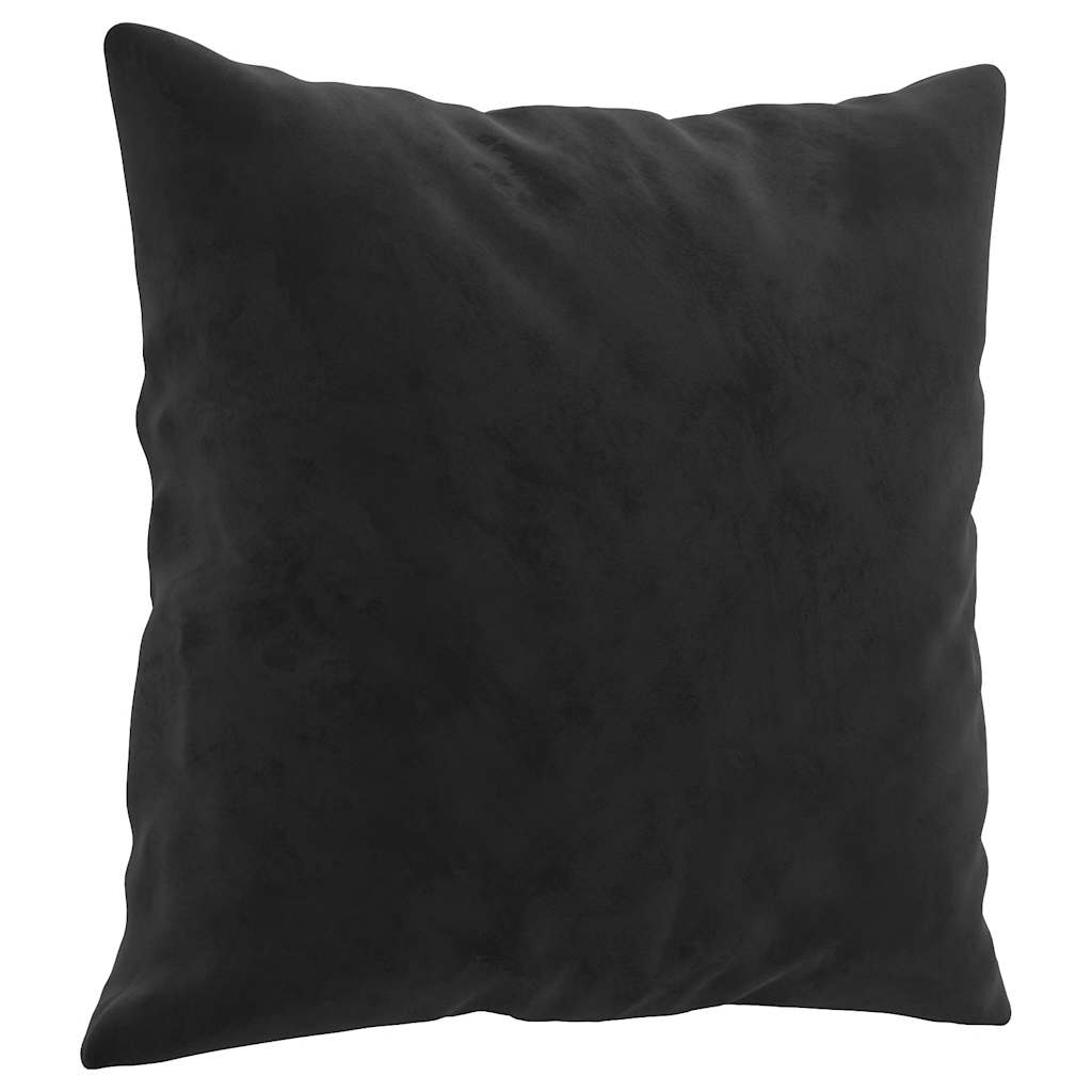 3-dijelni set sofa s jastucima crni baršunasti