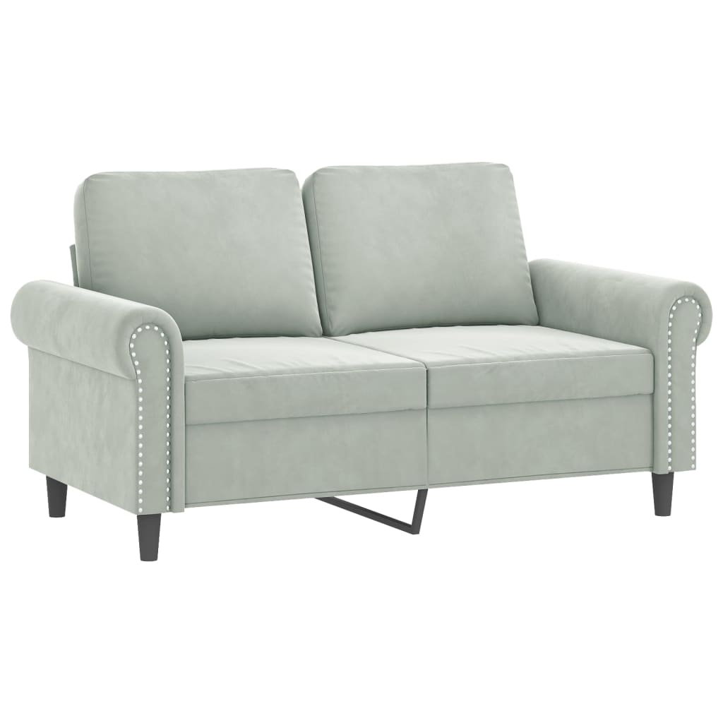4-dijelni set sofa s jastucima svjetlosivi baršunasti