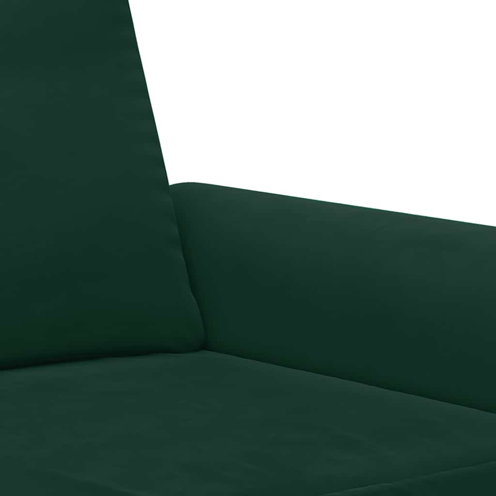 2-dijelni set sofa s jastucima tamnozeleni baršunasti