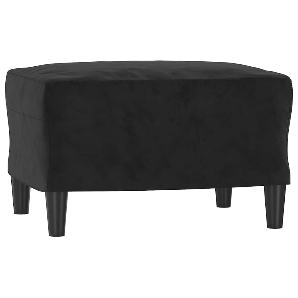 3-dijelni set sofa s jastucima crni baršunasti
