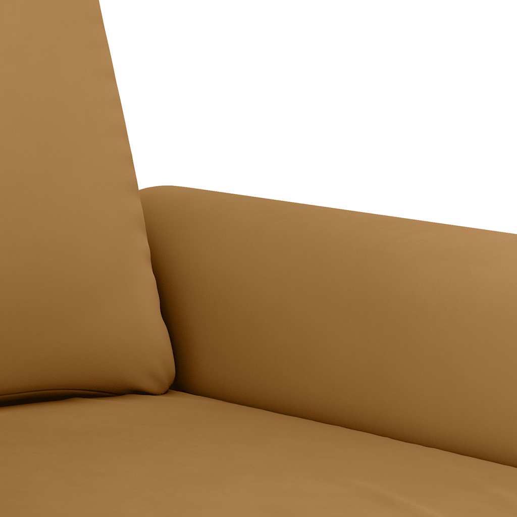 3-dijelni set sofa s jastucima smeđi baršunasti
