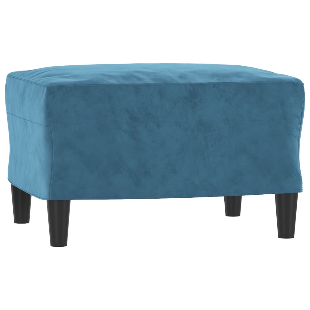 3-dijelni set sofa s jastucima plavi baršunasti