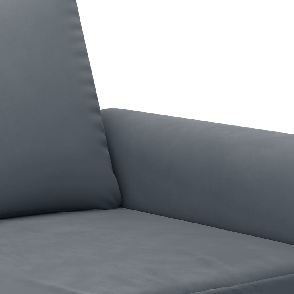 3-dijelni set sofa s jastucima tamnosivi baršunasti